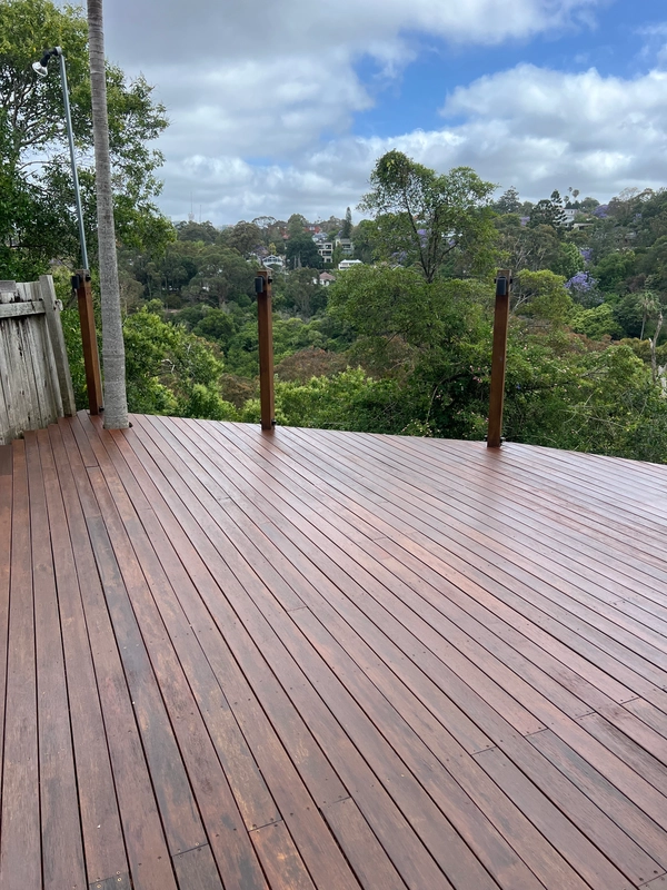 Deck staining project before